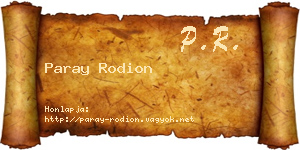 Paray Rodion névjegykártya